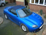 Trophy Blue MGTF 135 with blue hood - photo courtesy of Rich Meredith.